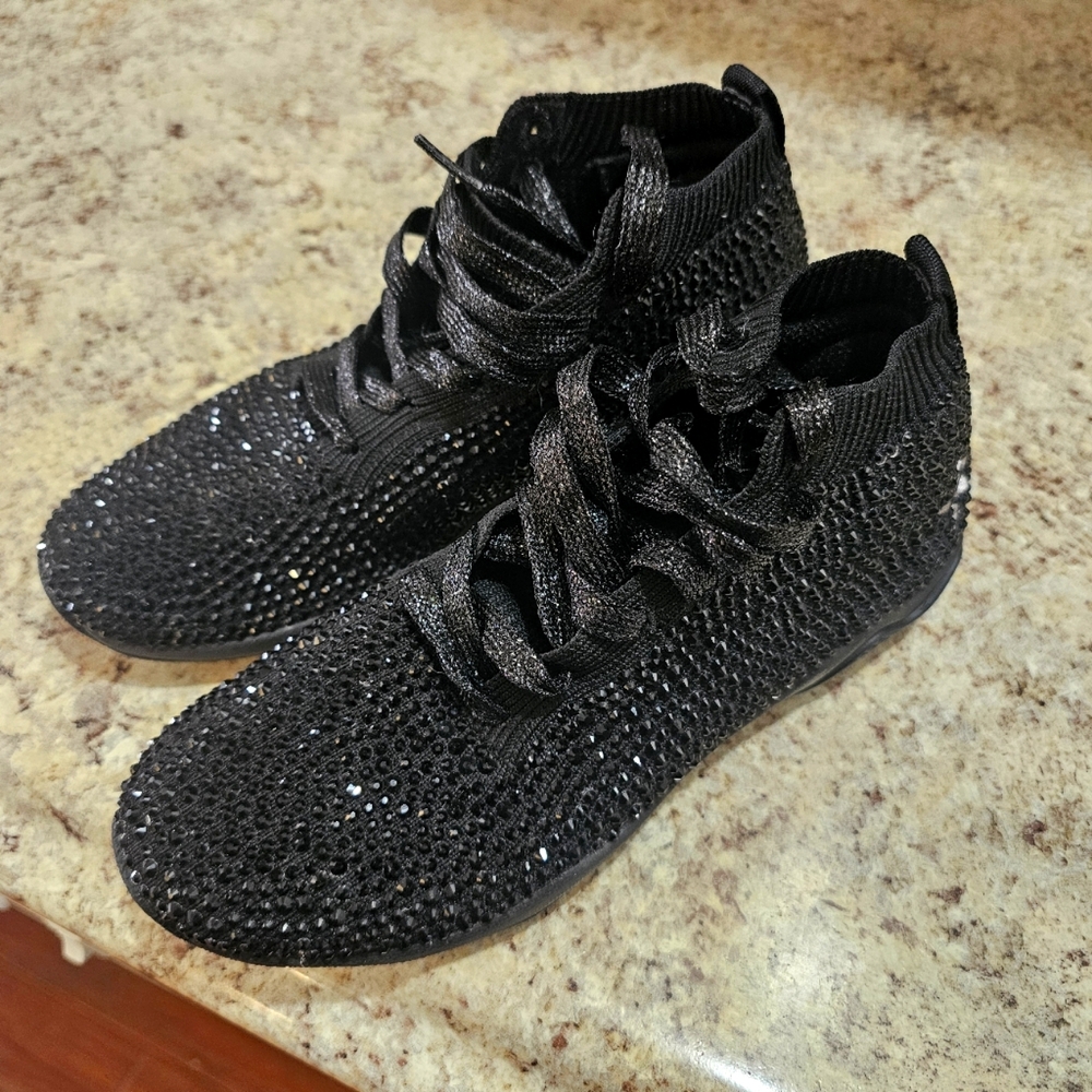 Rebel Reign Black Crystal Cheer Sneakers NWOT